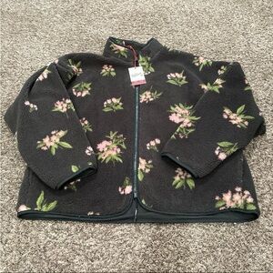 Woolrich Black Floral Fleece Jacket